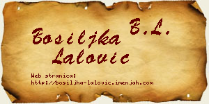 Bosiljka Lalović vizit kartica